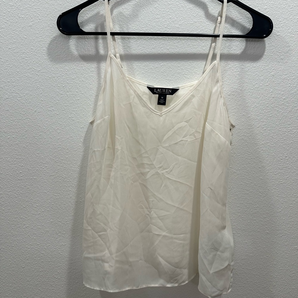 Lauren by Ralph Lauren Women's Cream Camisole blouse slip Top medium